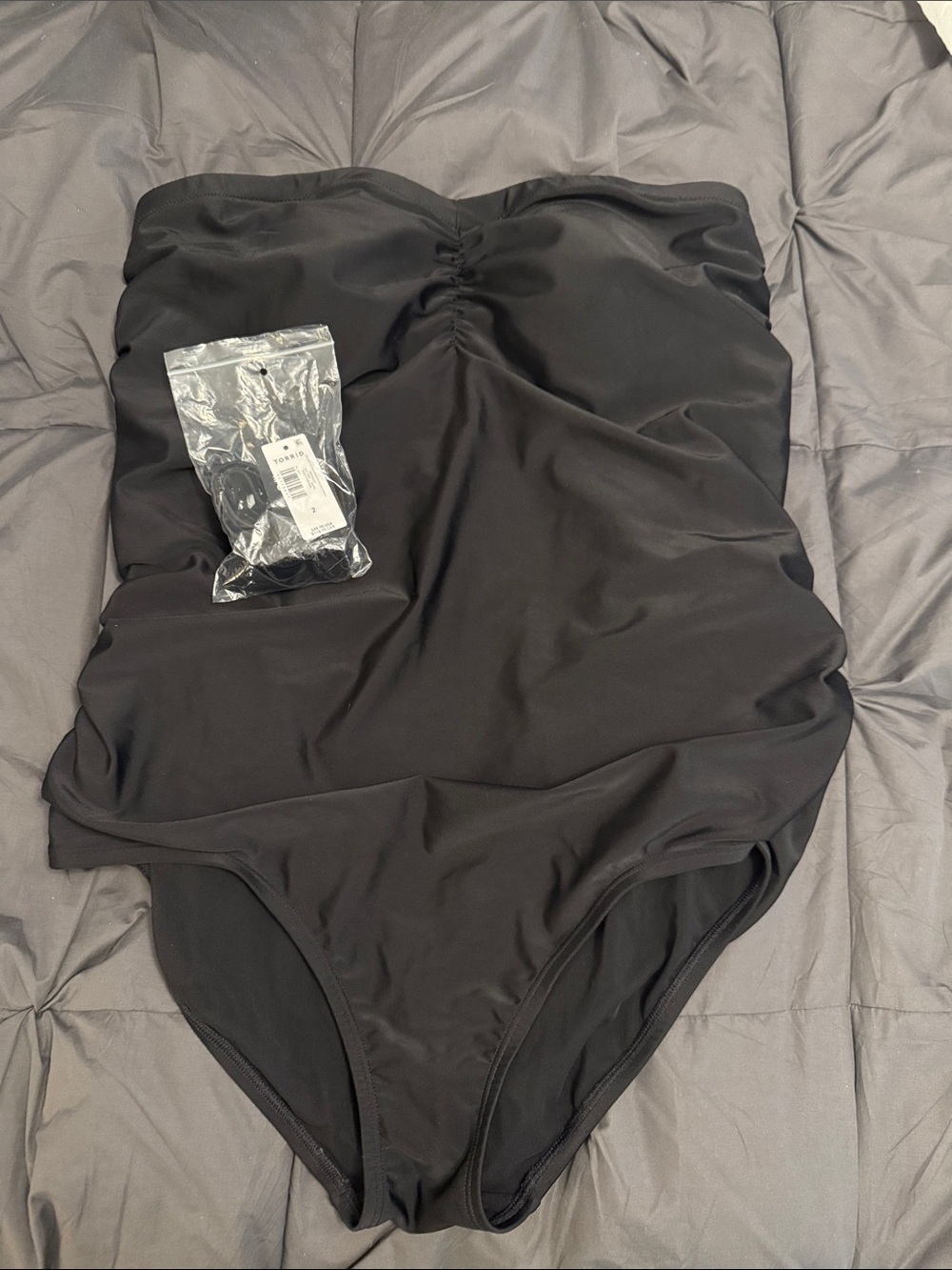 torrid Black Removable Strap One-Piece Swimsuit